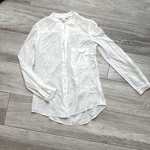 DVF White Button Down Blouse Size 0